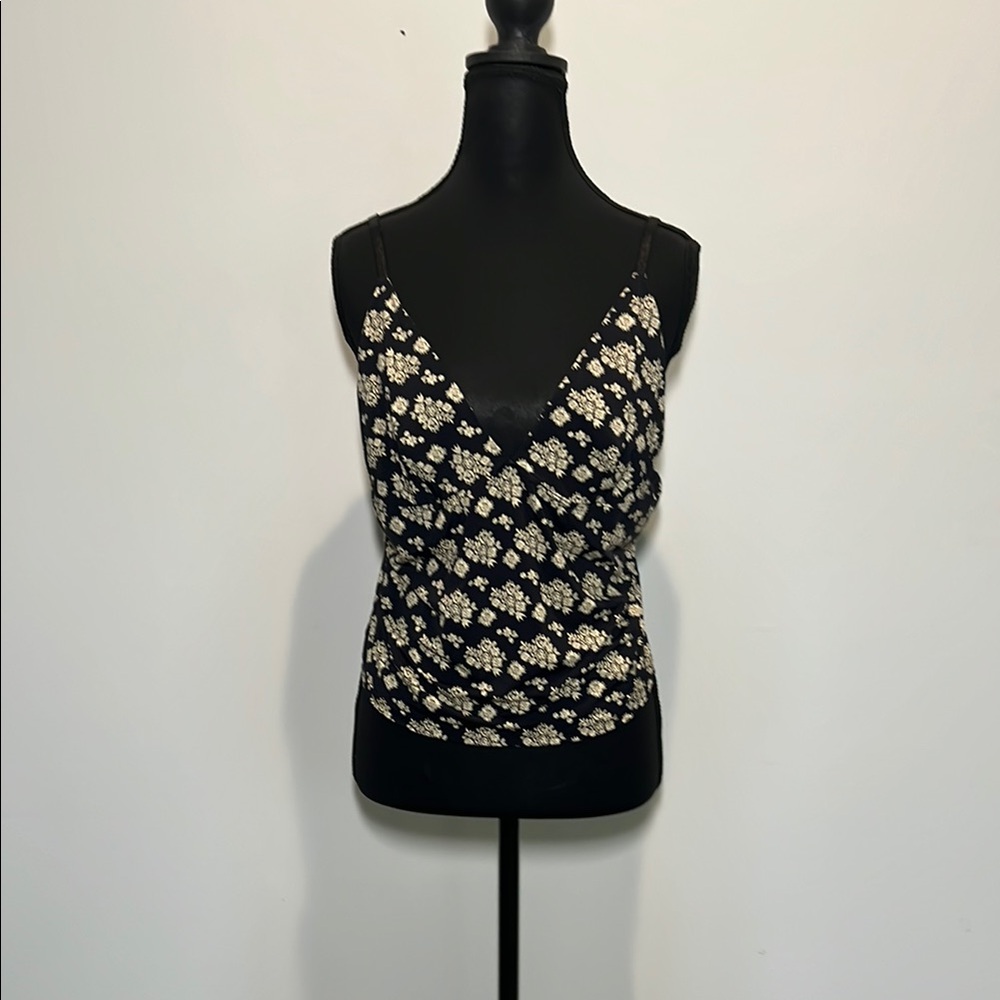 NATURAL LIFE Black and White Floral Camisole
